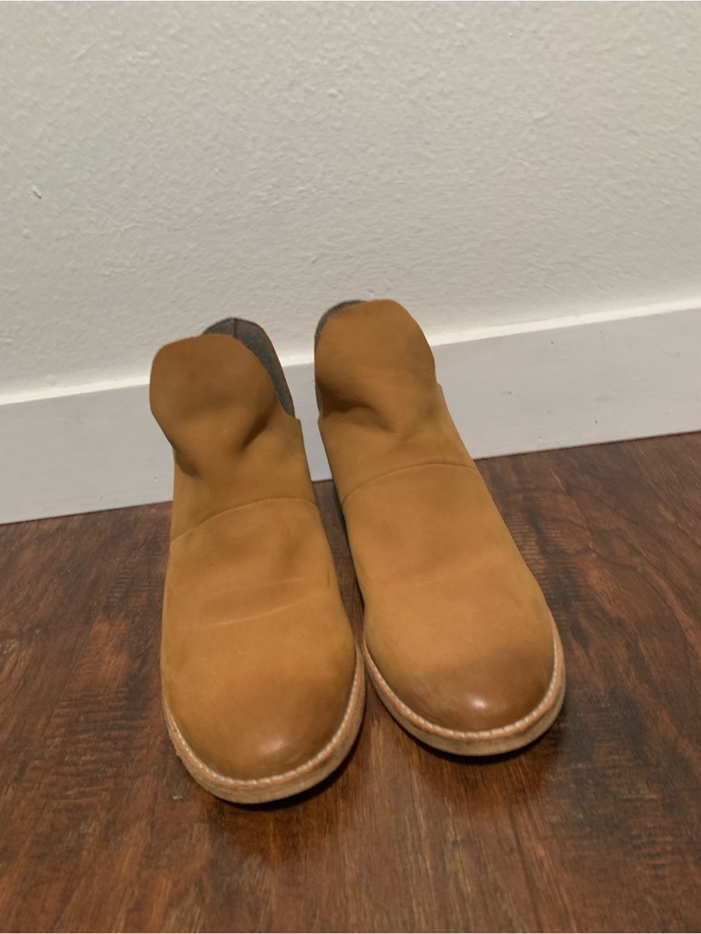 Crevo Tan Suede Ankle Booties